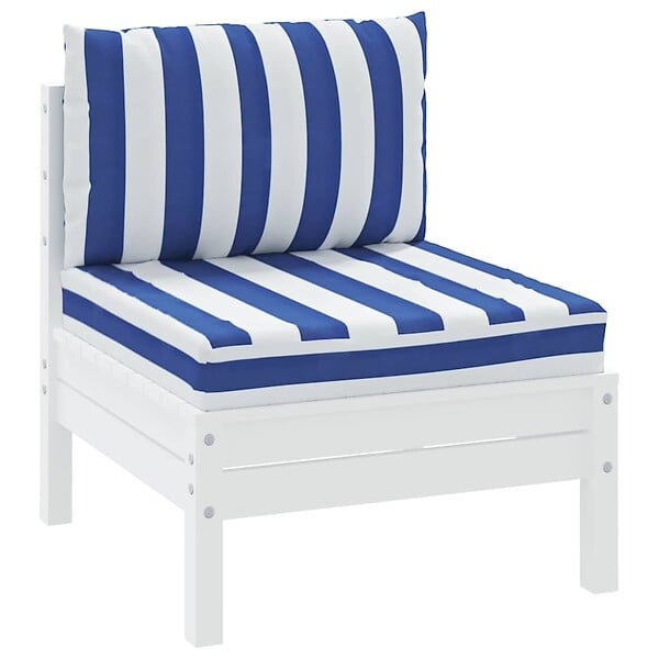 VIDAXL - vidaXL Coussins de palette lot de 2 rayures bleues/blanches - large
