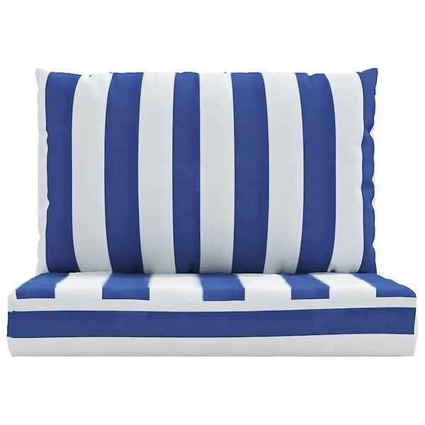 VIDAXL - vidaXL Coussins de palette lot de 2 rayures bleues/blanches - large