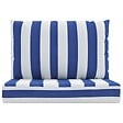 VIDAXL - vidaXL Coussins de palette lot de 2 rayures bleues/blanches - vignette