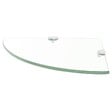 VIDAXL - vidaXL 2x Etagères d'Angle et Supports Chromés Etagère Murale Cuisine Salle de Bains Salon Maison Intérieur Verre Transparent 25x25 cm - vignette