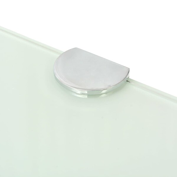 VIDAXL - vidaXL Étagère de coin avec supports chromés salle de bain Verre Blanc 45x45 cm - large