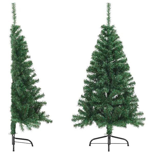 VIDAXL - vidaXL Sapin de Noël artificiel moitié avec support vert 150 cm PVC - large