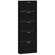 VIDAXL - vidaXL Armoire à  chaussures Noir 59x17x169 cm Bois d'ingénierie - vignette