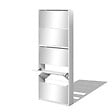 VIDAXL - vidaXL Meuble à  chaussures 5 étagères et miroir 63x17x169,5 cm Blanc - vignette