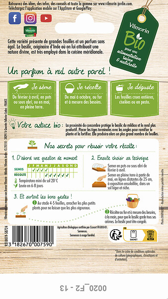 VILMORIN - Basilic marseillais bio Vilmorin - large