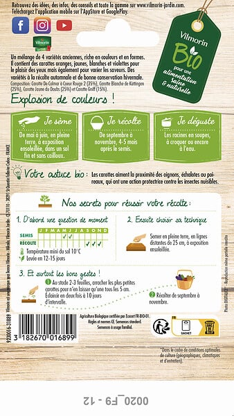 VILMORIN - Carotte Mélange de Couleurs bio Vilmorin - large