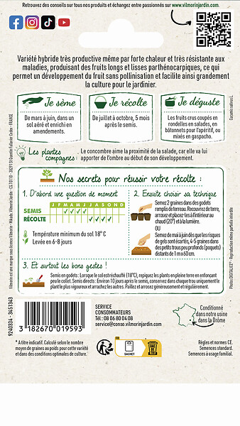 VILMORIN - Concombre Bella HF1 Vilmorin - large