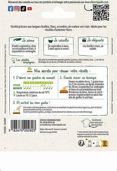 VILMORIN - Mâche ronde maraîchère format eco - large