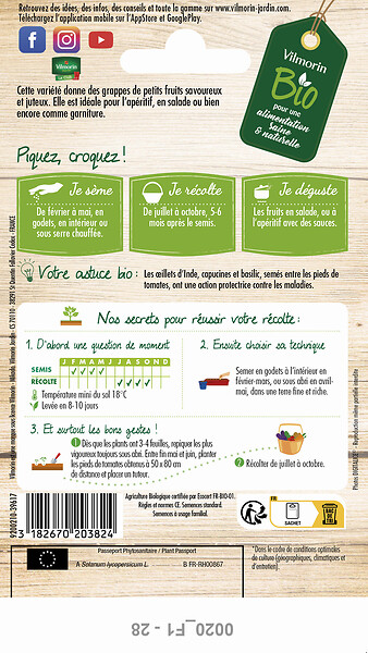 VILMORIN - Tomate cerise Bio - large