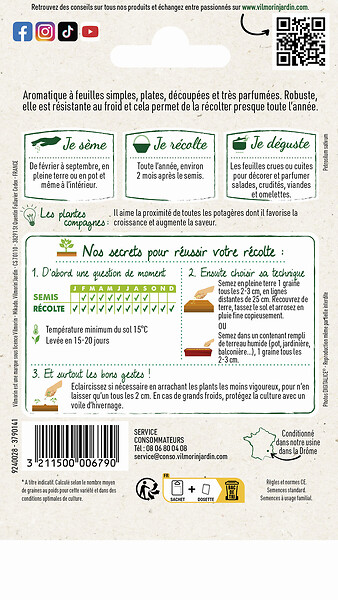VILMORIN - Persil commun 2 officinal - large