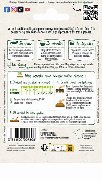 VILMORIN - Chou rouge Tête noire 3 - large