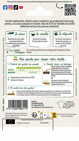 VILMORIN - Piment de Cayenne - large
