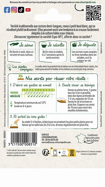 VILMORIN - Radis de 18 jours + échantillon radis expo HF1 - large