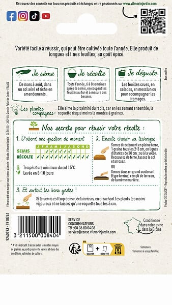 VILMORIN - Roquette cultivée - large