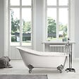 ROGIER & MOTHES - Baignoire sur pieds rétro en fonte petite taille ASHFORD Blanche 138 cm Pieds chromés - vignette