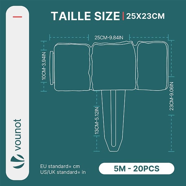 VOUNOT - Bordure de jardin plastique PP imitation pierre 5m - large