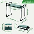 VOUNOT - Agenouilloir tabouret de jardin 2 en 1 avec pochette de rangement EVA vert - vignette