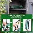 VOUNOT - Agenouilloir tabouret de jardin 2 en 1 avec pochette de rangement EVA vert - vignette
