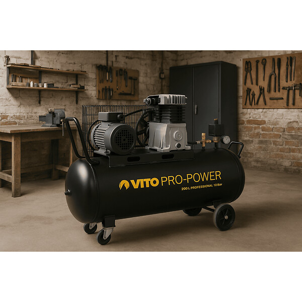 VITO - Compresseur d'air à Courroie 200 Litres 4CV 3KW Pression 10 Bar 230V VITO - large