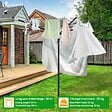 VOUNOT - Etendoir a Linge Exterieur Rotatif avec housse de protection et Surface etendage 50m Noir - vignette
