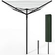 VOUNOT - Etendoir a Linge Exterieur Rotatif avec housse de protection et Surface etendage 45m Noir - vignette