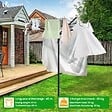 VOUNOT - Etendoir a Linge Exterieur Rotatif avec housse de protection et Surface etendage 45m Noir - vignette