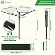 VOUNOT - Etendoir a Linge Exterieur Rotatif avec housse de protection et Surface etendage 45m Noir - vignette