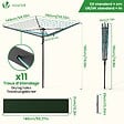 VOUNOT - Etendoir a Linge Exterieur Rotatif avec housse de protection et Surface etendage 45m Gris - vignette