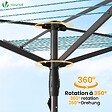 VOUNOT - Etendoir a Linge Exterieur Rotatif avec housse de protection et Surface etendage 45m Gris - vignette