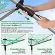 VOUNOT - Etendoir a Linge Exterieur Rotatif avec housse de protection et Surface etendage 45m Argent Vert - vignette