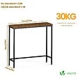 VOUNOT - Console table style industriel en metal et MDF 75x24x75 cm Marron - vignette
