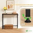 VOUNOT - Console table style industriel en metal et MDF 75x24x75 cm Marron - vignette
