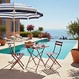 OVIALA - Table de jardin pliante bistrot en acier 60 cm pourpre - Rome - vignette