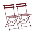 OVIALA - Lot de 2 chaises pliantes en acier pourpre - Rome - vignette