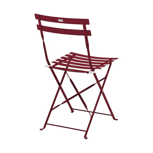 OVIALA - Lot de 2 chaises pliantes en acier pourpre - Rome - large