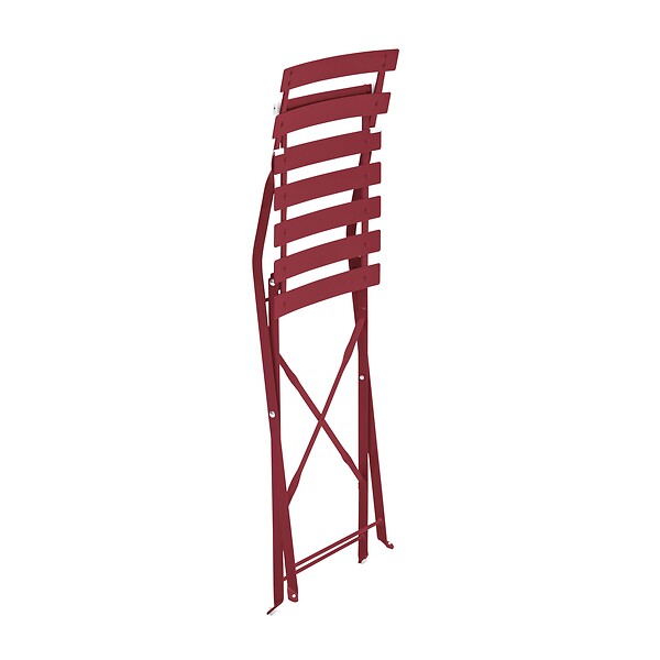OVIALA - Lot de 2 chaises pliantes en acier pourpre - Rome - large