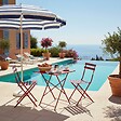 OVIALA - Lot de 2 chaises pliantes en acier pourpre - Rome - vignette