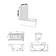 VILLEROY ET BOCH - Baignoire droite avec pieds 160 x 70 cm O.Novo Blanc + Pare bain droite AURYS Raywall chromé - vignette
