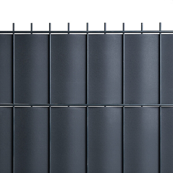 EASY CLOTURE - Kit Lamelles PVC Bande Brise vue pour panneau double fils - L 2m50 - H 1m23 - Gris anthracite - large