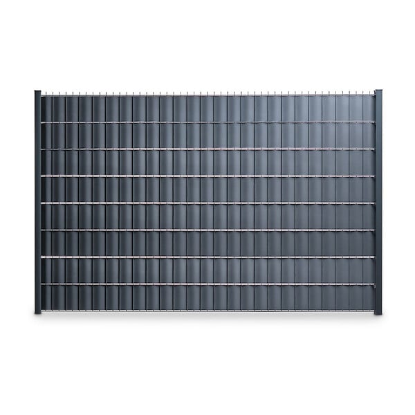 EASY CLOTURE - Kit Lamelles PVC Bande Brise vue pour panneau double fils - L 2m50 - H 1m23 - Gris anthracite - large