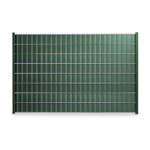 EASY CLOTURE - Kit Lamelles PVC Bande Brise vue pour panneau double fils - L 2m50 - H 1m63 - Vert - large