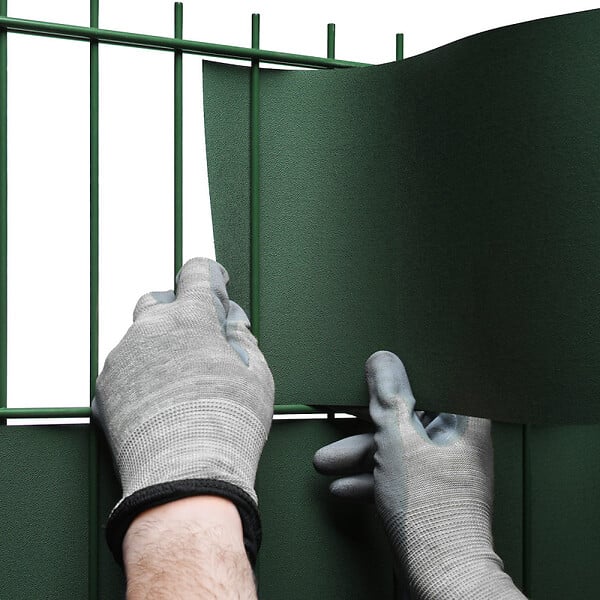 EASY CLOTURE - Kit Lamelles PVC Bande Brise vue pour panneau double fils - L 2m50 - H 1m43 - Vert - large