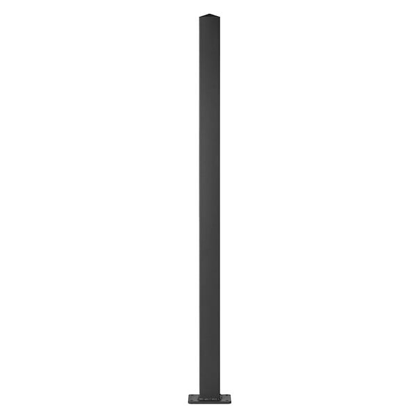 EASY CLOTURE - Poteau aluminium tradition style ferronnerie sur platine universel pour portail et portillon chapeau inclus H1.86 m Noir - large