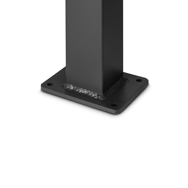 EASY CLOTURE - Poteau aluminium tradition style ferronnerie sur platine universel pour portail et portillon chapeau inclus H1.86 m Noir - large