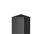 EASY CLOTURE - Poteau aluminium tradition style ferronnerie sur platine universel pour portail et portillon chapeau inclus H1.86 m Noir - vignette
