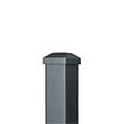 EASY CLOTURE - Poteau aluminium tradition style ferronnerie sur platine avec chapeau H 86.5 cm Gris - vignette