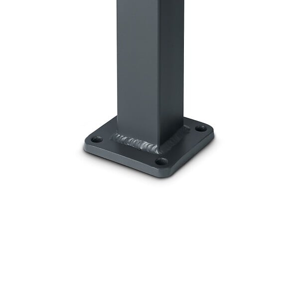 EASY CLOTURE - Poteau aluminium tradition style ferronnerie sur platine avec chapeau H 86.5 cm Gris - large