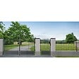 EASY CLOTURE - Poteau aluminium tradition style ferronnerie sur platine avec chapeau H 86.5 cm Gris - vignette