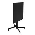 OVIALA - Ensemble table 70 cm et 2 chaises de jardin en métal noir - Palavas - vignette