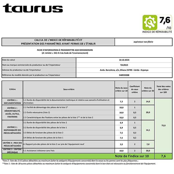 TAURUS - aspirateur balai 3en1 rechargeable 22.2v - HVCA220B - large